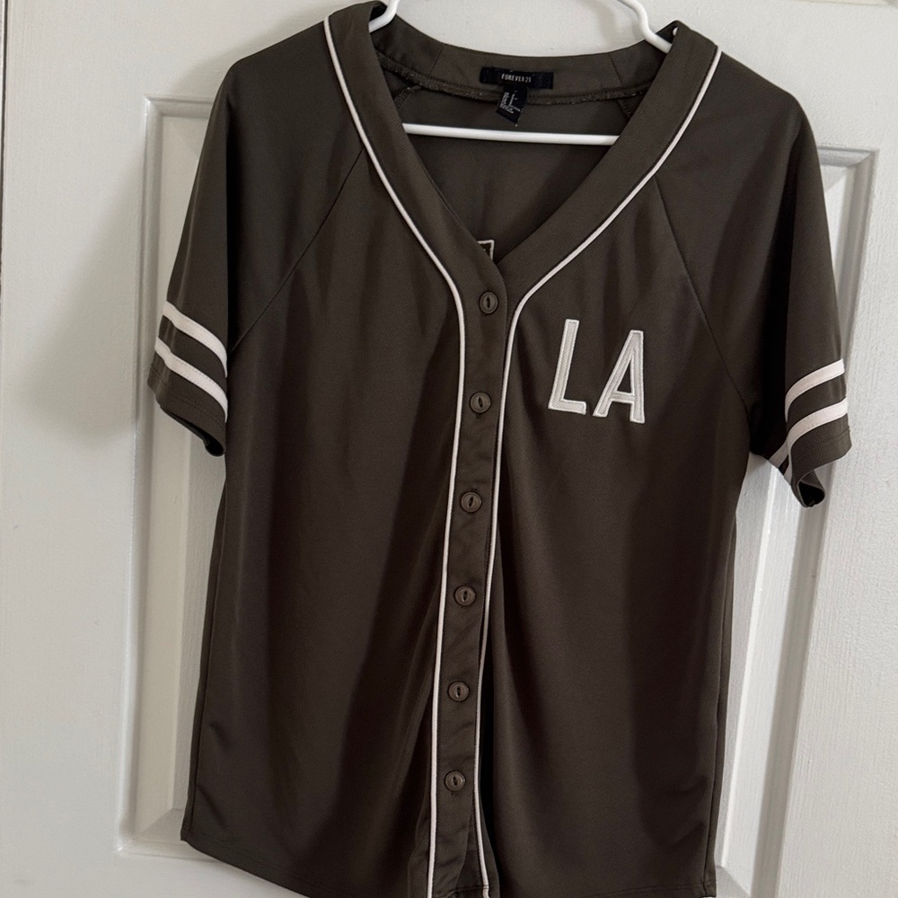 Women’s  Olive Green Baseball Shirt size small .